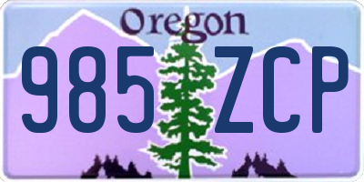 OR license plate 985ZCP