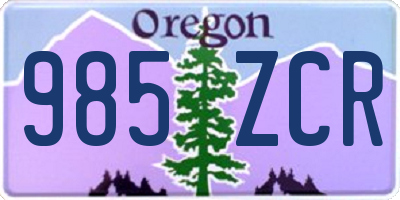 OR license plate 985ZCR