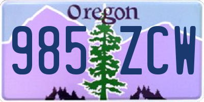 OR license plate 985ZCW