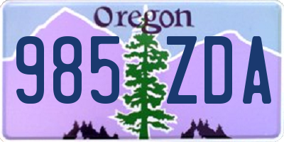 OR license plate 985ZDA