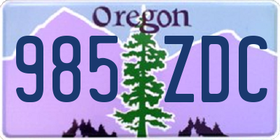 OR license plate 985ZDC