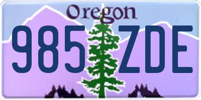 OR license plate 985ZDE
