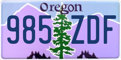 OR license plate 985ZDF