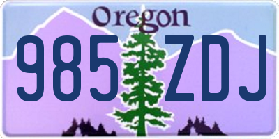 OR license plate 985ZDJ