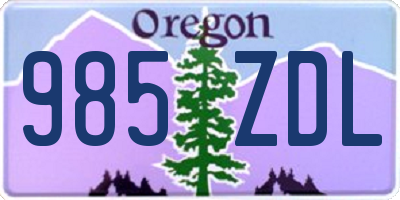 OR license plate 985ZDL