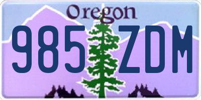OR license plate 985ZDM
