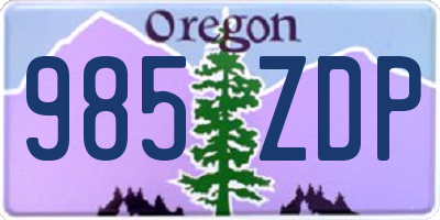 OR license plate 985ZDP
