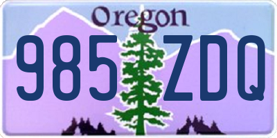 OR license plate 985ZDQ
