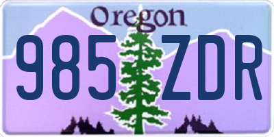 OR license plate 985ZDR