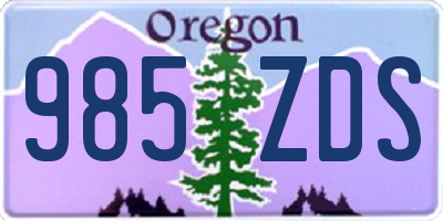OR license plate 985ZDS