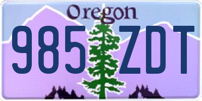 OR license plate 985ZDT