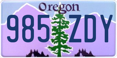 OR license plate 985ZDY
