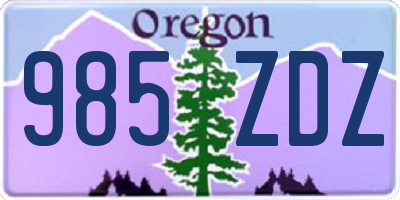 OR license plate 985ZDZ