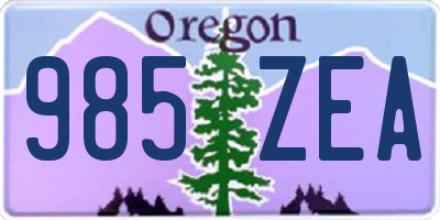 OR license plate 985ZEA