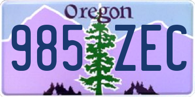 OR license plate 985ZEC