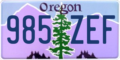 OR license plate 985ZEF