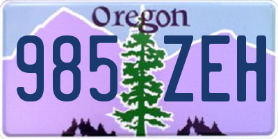 OR license plate 985ZEH