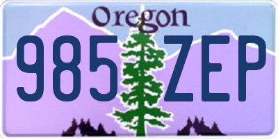 OR license plate 985ZEP