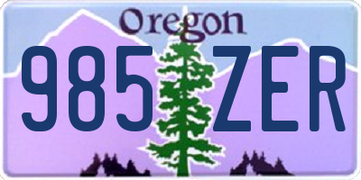 OR license plate 985ZER