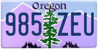 OR license plate 985ZEU
