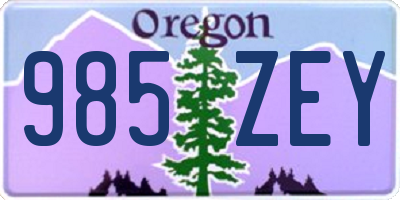 OR license plate 985ZEY