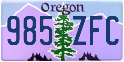 OR license plate 985ZFC