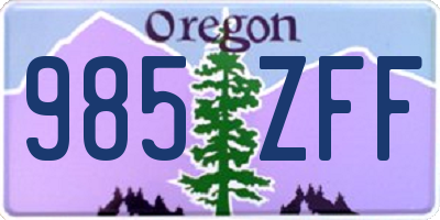 OR license plate 985ZFF