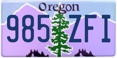 OR license plate 985ZFI