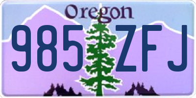 OR license plate 985ZFJ