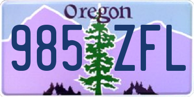 OR license plate 985ZFL