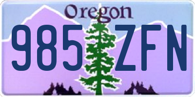 OR license plate 985ZFN
