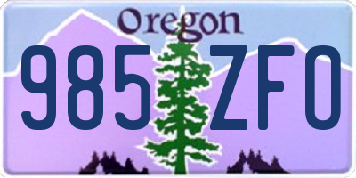 OR license plate 985ZFO