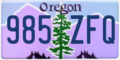 OR license plate 985ZFQ