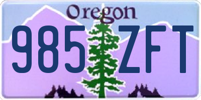 OR license plate 985ZFT