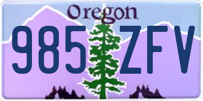 OR license plate 985ZFV