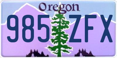 OR license plate 985ZFX