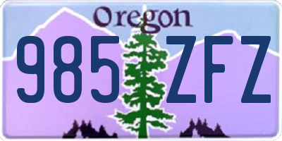 OR license plate 985ZFZ