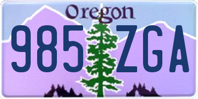 OR license plate 985ZGA