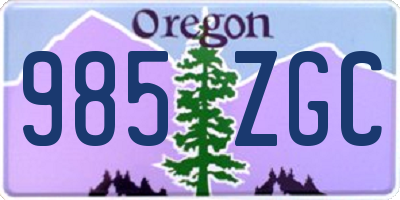 OR license plate 985ZGC