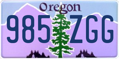 OR license plate 985ZGG