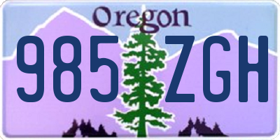 OR license plate 985ZGH