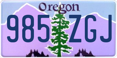 OR license plate 985ZGJ