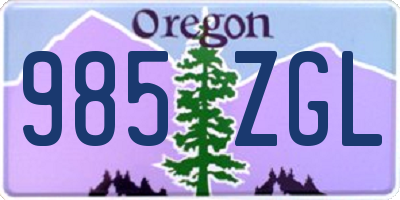 OR license plate 985ZGL