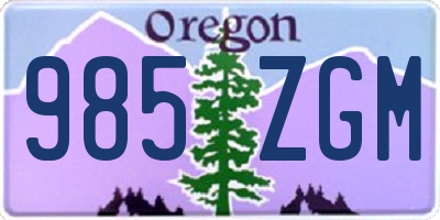 OR license plate 985ZGM