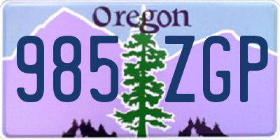 OR license plate 985ZGP