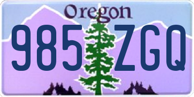 OR license plate 985ZGQ