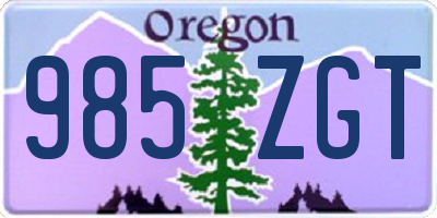 OR license plate 985ZGT