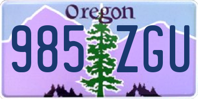 OR license plate 985ZGU