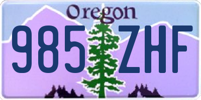 OR license plate 985ZHF