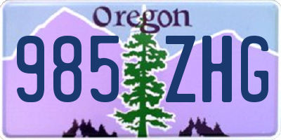 OR license plate 985ZHG